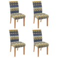 thumbnail image 1 of Chair Covers for Dining Room Set of 4, Stretch Washable Polyester Kitchen Chair Slipcovers Featuring Boho Chic, Nordic Style, Artistic, Rustic, Earthy Patterns with Removable Protector, 1 of 7