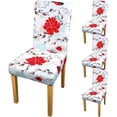 thumbnail image 1 of Chair Covers for Dining Room Set of 4, Stretchy Parson Chair Slipcovers,Red Flowers Spandex Banquet Chair Seat Pet Protector Slipcovers for Holiday Home Party, Hotel, Wedding Ceremony, 1 of 6