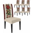 thumbnail image 1 of Chair Covers for Dining Room Set of 4,Winter Christmas Holly Leaf Stretch Seat Protector Removable Washable Chairs Slipcovers for Kitchen Banquet Wedding Hotel,Red Black Plaid, 1 of 6