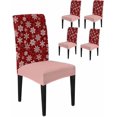 thumbnail image 1 of Chair Covers for Dining Room Set of 4,Winter Snowflake on Black Background Stretch Seat Protector Removable Washable Chairs Slipcovers for Kitchen Banquet Wedding Hotel,Abstract Geometric Art, 1 of 6