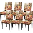 thumbnail image 1 of Chair Covers for Dining Room Set of 6, Grape Wine Pumpkin Washable Spandex Parsons Slipcovers, Removable Kitchen Chair Cover, Stretch Seat Protector for Home Party Hotel, 1 of 6