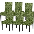 thumbnail image 1 of Chair Covers for Dining Room Set of 6, Green Abstract Geometric Washable Spandex Parsons Slipcovers, Removable Kitchen Chair Cover, Stretch Seat Protector for Home Party Hotel, 1 of 6