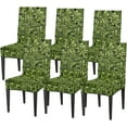 thumbnail image 1 of Chair Covers for Dining Room Set of 6, Green Abstract Geometric Washable Spandex Parsons Slipcovers, Removable Kitchen Chair Cover, Stretch Seat Protector for Home Party Hotel, 1 of 6