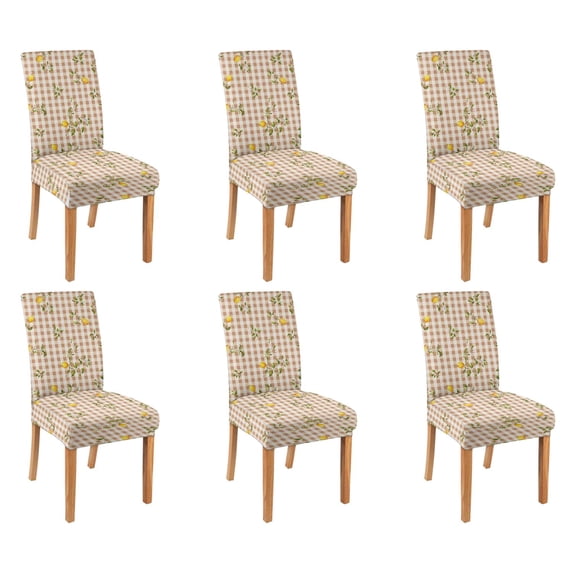 Chair Covers for Dining Room Set Of 6 High Stretch Removable Washable Chair Seat Protector Cover for Home Party Hotel Wedding Ceremony, Universal Size (Pineapple Fruit)