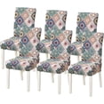 thumbnail image 1 of Chair Covers for Dining Room Set of 6, Printed Stretch Spandex Dining Chair Covers, Washable Removable Parsons Chair Slipcovers Protector for Dining Room, Kitchen, Hotel (6PCS, Flower), 1 of 6