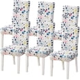 thumbnail image 1 of Chair Covers for Dining Room Set of 6, Printed Stretch Spandex Dining Chair Covers, Washable Removable Parsons Chair Slipcovers Protector for Dining Room, Kitchen, Hotel (6PCS, Flower), 1 of 6