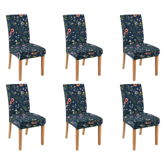 Chair Covers for Dining Room Set Of 6 Spandex Super Fit Stretch Removable Washable Kitchen Chair Slipcovers for Home Party Hotel Wedding Ceremony, Universal Size (spring Flowers)