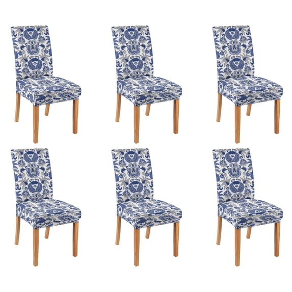 Chair Covers for Dining Room Set Of 6 Spandex Super Fit Stretch Removable Washable Kitchen Chair Slipcovers for Home Party Hotel Wedding Ceremony, Universal Size (Bohemian Tribal Pattern)