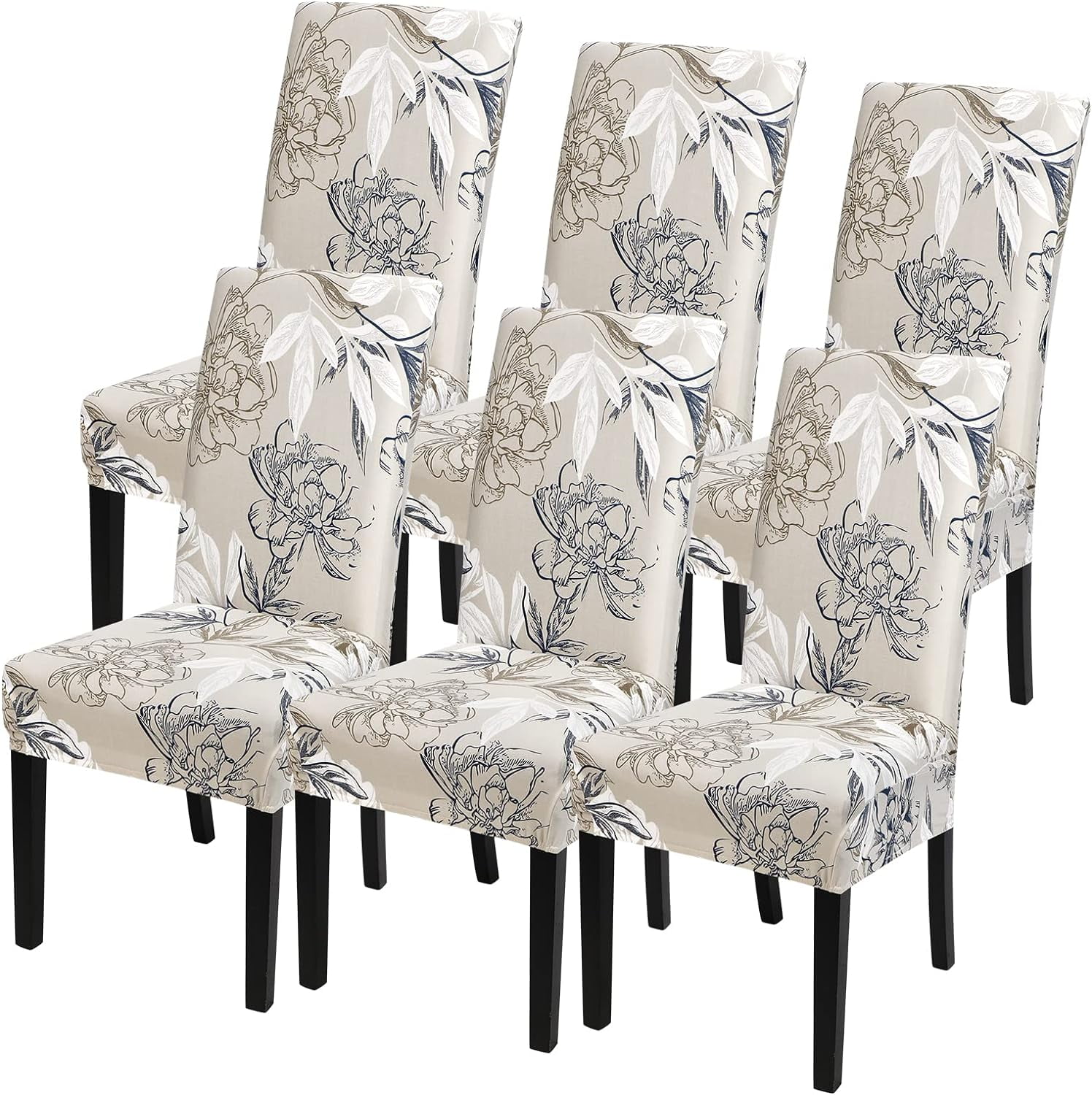 Chair Covers for Dining Room Set of 6, Stretch Dining Room Chair Covers ...