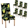 thumbnail image 1 of Chair Covers for Dining Room Set of 6 Stretch Jacquard Parson Chair Slipcover Removable Washable Chair Protector for Home,Restaurant,Banquet Lemon Pattern, 1 of 5