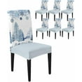 thumbnail image 1 of Chair Covers for Dining Room Set of 6,Winter Season Snowy Forest Stretch Seat Protector Removable Washable Chairs Slipcovers for Kitchen Banquet Wedding Hotel,Christmas Tree Elk Snowflakes, 1 of 6