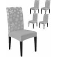 thumbnail image 1 of Chair Covers for Dining Room Set of 8,Christmas Snowflake Stretch Seat Protector Removable Washable Chairs Slipcovers for Kitchen Banquet Wedding Hotel,Winter Snowfall on Sage Green, 1 of 6