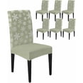 thumbnail image 1 of Chair Covers for Dining Room Set of 8,Christmas Snowflake Stretch Seat Protector Removable Washable Chairs Slipcovers for Kitchen Banquet Wedding Hotel,Winter Snowfall on Sage Green, 1 of 6