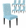 thumbnail image 1 of Chair Covers for Dining Room Set of 8,Snowy Snowflakes Christmas Season Stretch Seat Protector Removable Washable Chairs Slipcovers for Kitchen Banquet Wedding Hotel,Black White, 1 of 6