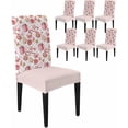 thumbnail image 1 of Chair Covers for Dining Room Set of 8,Watercolor Christmas Candy Cane Stretch Seat Protector Removable Washable Chairs Slipcovers for Kitchen Banquet Wedding Hotel,Pink Cup, 1 of 6