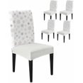 thumbnail image 1 of Chair Covers for Dining Room Set of 8,Winter Christmas Gold Snowflakes Stretch Seat Protector Removable Washable Chairs Slipcovers for Kitchen Banquet Wedding Hotel,Red, 1 of 6