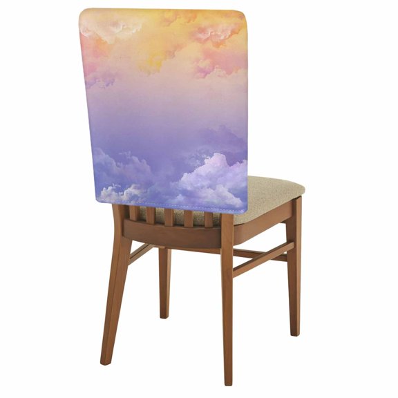 Chair Covers for Dining Room Sky Landscape Cloud Set of 4 Removable Chair Back Covers Sunshine Sun Dusk Nature Washable Chair Slipcovers Seat Protector for Party Wedding Kitchen Decorations