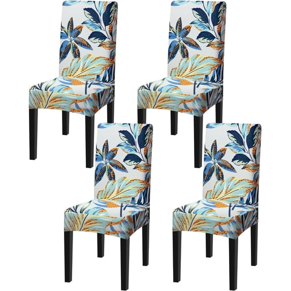 Chair Covers for Dining Room Stretch Dining Chair Covers Set of 4 Parsons Chair Slipcover Removable Washable Kitchen Chair Slipcovers for Dining Room Party Banquet,Rainforest Leaves