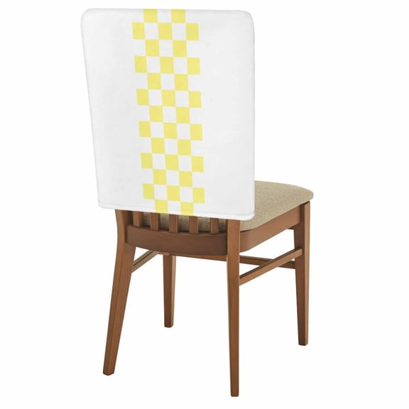 Chair Covers for Dining Room Yellow Check Plaid Set of 4 Removable Chair Back Covers Buffalo Farmhouse Style Pattern Washable Chair Slipcovers Seat Protector for Party Wedding Kitchen Decorations