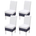 thumbnail image 1 of Chair Covers For Dining Set Of 2/4,Elastic Corn Plaid Chair Covers With Short Skirt For Living Room Dining Room Restaurant-Q-4pcs, 1 of 3