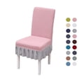 thumbnail image 1 of Chair Covers For Dining Set Of 2/4,Elastic Corn Plaid Chair Covers With Skirt-H-4pcs, 1 of 8