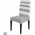 thumbnail image 1 of Chair Covers Grey and White Stripe Dining Chair Slipcovers Simple Style Stretch Removable Chair Seat Protector Home Dinning Room Party Decoration Set of 6, 1 of 6