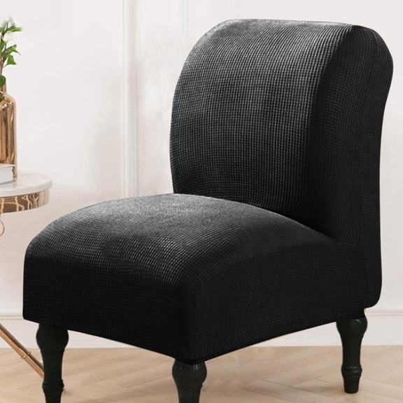 Chair Covers High Stretch Armless Chair Covers for Living Room Luxury Thick Velvet Chair Slipcovers Modern Furniture Protector with Elastic Bottom, Machine Washable