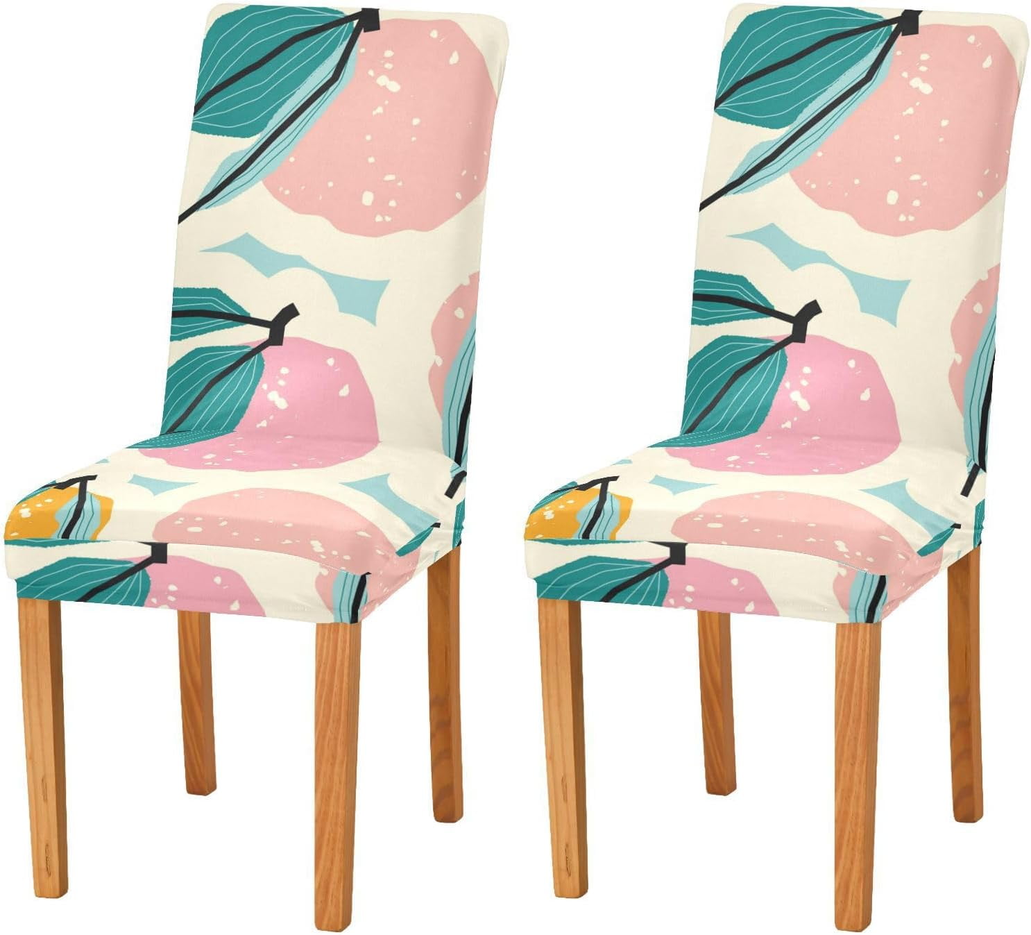 Chair Covers with Lemon Cute Printed Patterns Easy Slip on Stretchy Dining Room Chair Covers Set of 4 Washable Chair Covers Great Decor for Home Party Banquet Walmart