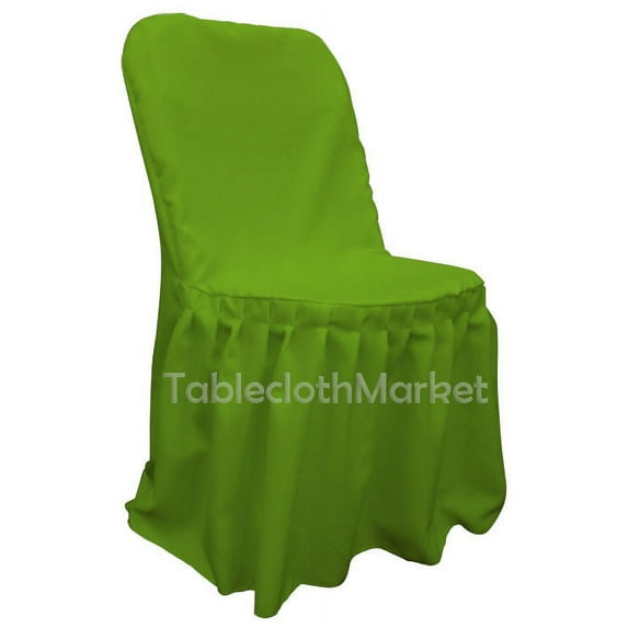 Chair Covers PLEATED polyester Wedding Party Decorations Folding Chair 24 colors", (Color: Apple Green - Count: 20)