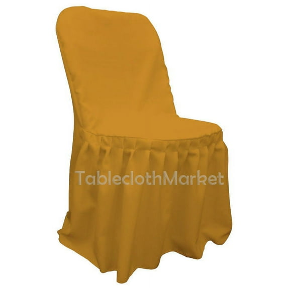 Chair Covers PLEATED polyester Wedding Party Decorations Folding Chair 24 colors", (Color: Gold - Count: 5)