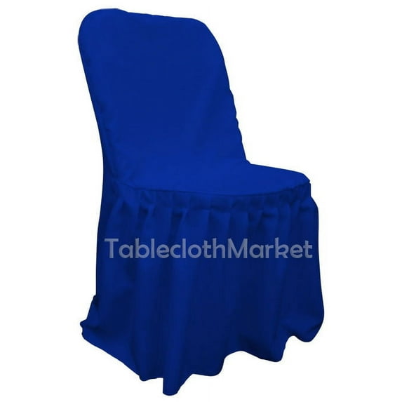 Chair Covers PLEATED polyester Wedding Party Decorations Folding Chair 24 colors", (Color: Royal Blue - Count: 10)