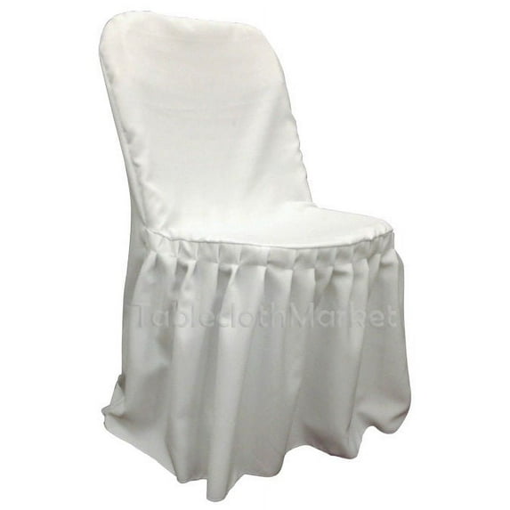 Chair Covers PLEATED polyester Wedding Party Decorations Folding Chair 24 colors", (Color: White - Count: 5)