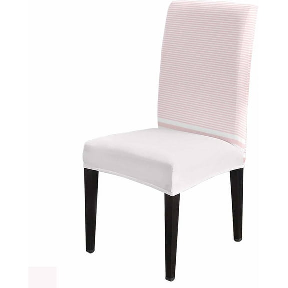 Chair Covers Pink Stripe Dining Chair Slipcovers Stripe Pink White Stretch Removable Chair Seat Protector Party Decoration Set of 1