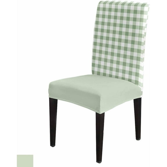 Chair Covers Sage Green Dining Chair Slipcovers Green Buffalo Check Plaid Stretch Removable Chair Seat Protector Party Decoration Set of 4