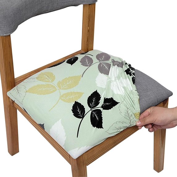Chair Covers Seat Covers for Dining Room Chair Seat Covers 4PCS Removable Washable Upholstered Chair Seat Cushion Slipcovers Chair Protector with Elastic Bottom for Dining Room,Office