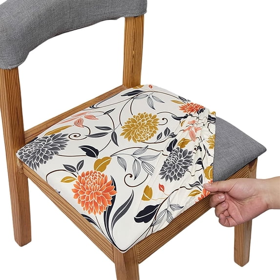 Chair Covers Seat Covers for Dining Room Chair Seat Covers 4PCS Removable Washable Upholstered Chair Seat Cushion Slipcovers Chair Protector with Elastic Bottom for Dining Room,Office