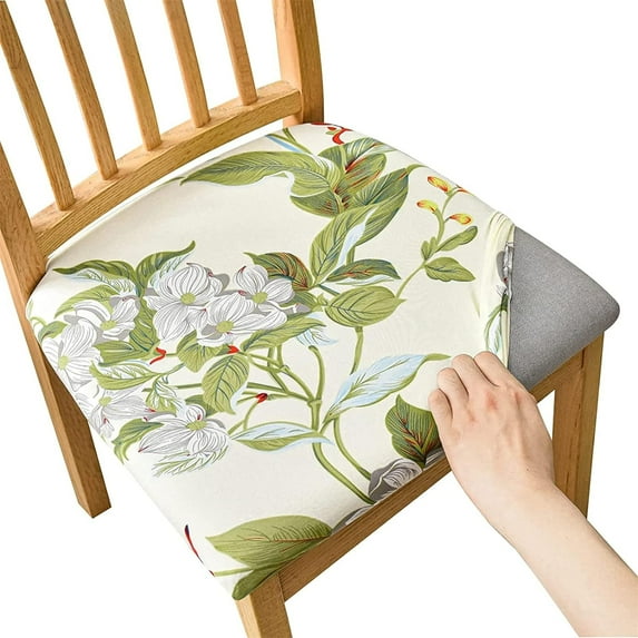 Chair Covers Seat Covers for Dining Room Chair Seat Covers 4PCS Removable Washable Upholstered Chair Seat Cushion Slipcovers Chair Protector with Elastic Bottom for Dining Room,Office