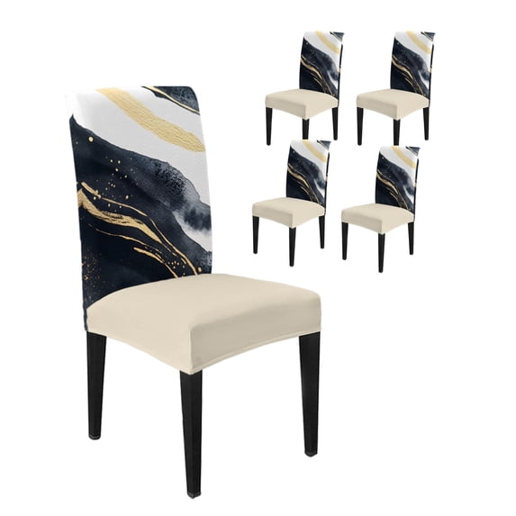 Chair Covers Set of 4, Abstract Gradient Black Texture Removable ...