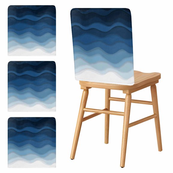 Chair Covers Set of 4 Blue Waves Chair Slipcover Protector Stretch Chair Covers Abstract Beach Spray Chair Back Covers for Dining Chairs Kitchen Dinner Home Party Decor