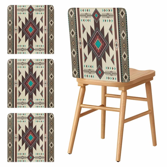 Chair Covers Set of 4 Bohemian Geometric Chair Slipcover Protector Stretch Chair Covers Boho Tribal Style Chair Back Covers for Dining Chairs Kitchen Dinner Home Party Decor