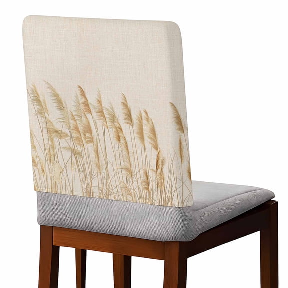 Chair Covers Set of 4 Fall Reed Plants Hand Painting Retro Linen Chair Back Covers Stretch Removable Washable Slipcovers Seat Protector for Dining Room Kitchen Party Decor