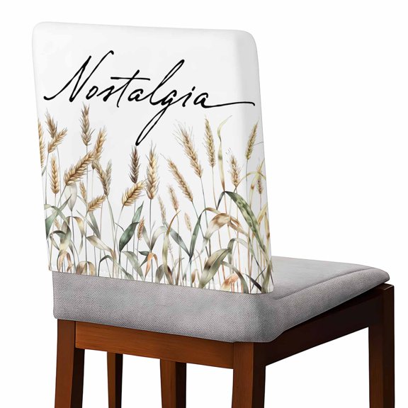 Chair Covers Set of 4 Fall Wheat Plants Hand Painting Chair Back Covers Stretch Removable Washable Slipcovers Seat Protector for Dining Room Kitchen Party Decor