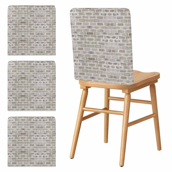 Chair Covers Set of 4 Grey Bricks Walls Chair Slipcover Protector Stretch Chair Covers Retro Art Chair Back Covers for Dining Chairs Kitchen Dinner Home Party Decor