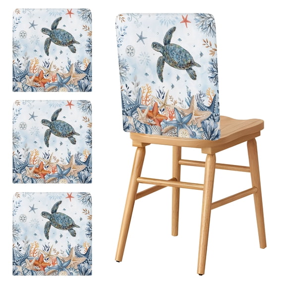 Chair Covers Set of 4 Ocean Sea Turtle Chair Slipcover Protector ...