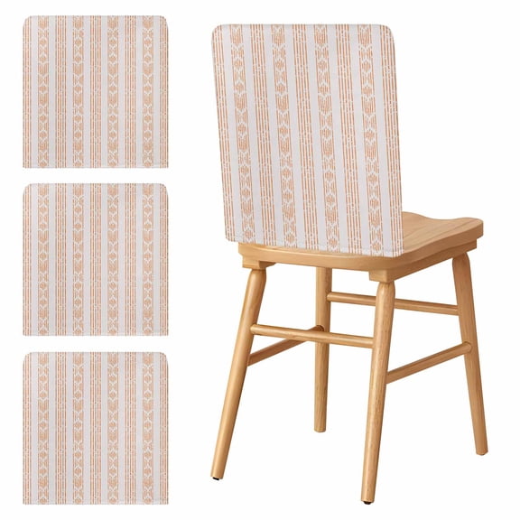 Chair Covers Set of 4 Orange Boho Chair Slipcover Protector Stretch Chair Covers Tribe Bohemian Stripes Chair Back Covers for Dining Chairs Kitchen Dinner Home Party Decor