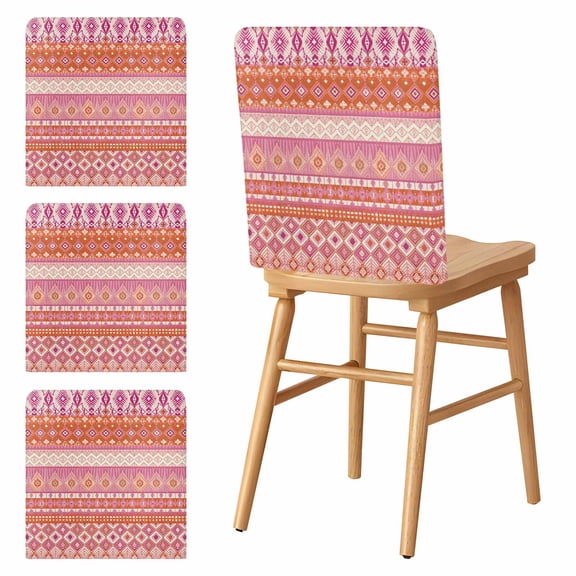 Chair Covers Set of 4 Red Bohemian Chair Slipcover Protector Stretch Chair Covers Boho Style Floral Leaves Geometric Chair Back Covers for Dining Chairs Kitchen Dinner Home Party Decor