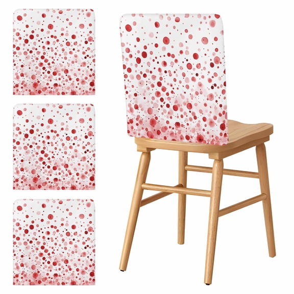 Chair Covers Set of 4 Red Polka Dot Chair Slipcover Protector Stretch Chair Covers Modern Art Chair Back Covers for Dining Chairs Kitchen Dinner Home Party Decor