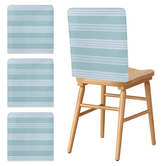 Chair Covers Set of 4 Teal Stripes Chair Slipcover Protector Stretch Chair Covers Horizontal Striped Lines Chair Back Covers for Dining Chairs Kitchen Dinner Home Party Decor