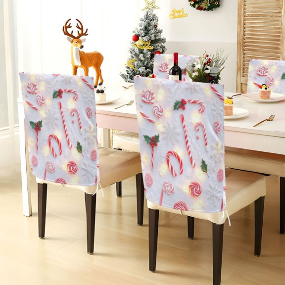 Chair Covers Set Home Kitchen Holiday Treats Delight Party Decor Seat Back Cover Protector