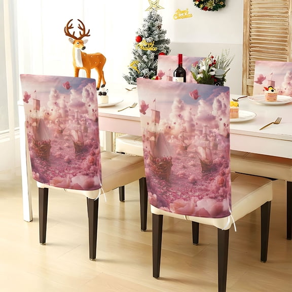 YAZAOO Chair Covers Set Home Kitchen Sea Of Flowers Party Decor Seat Back Cover Protector